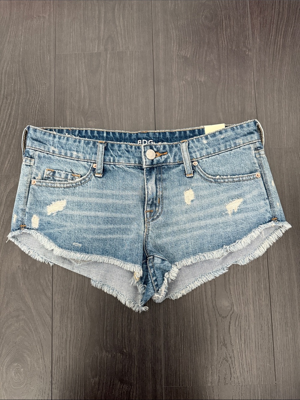 NWT - BDG Faded Blue Frayed Hem Distressed Denim Shorts